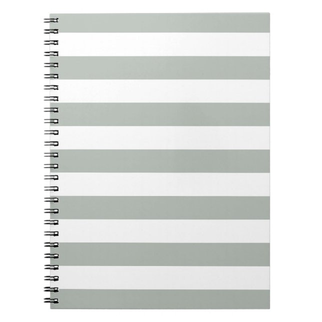 Carnet Bloc - notes de motif de rayures de gris argenté (Devant)
