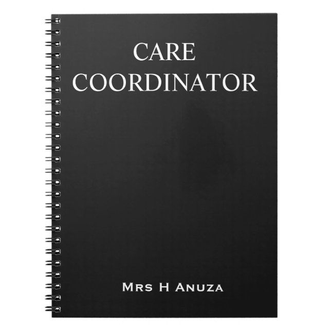 Carnet Bloc-notes de notes de coordinateur de soins | (Devant)