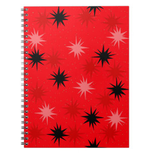 Carnet Bloc-notes de poche atomique Red Starburst