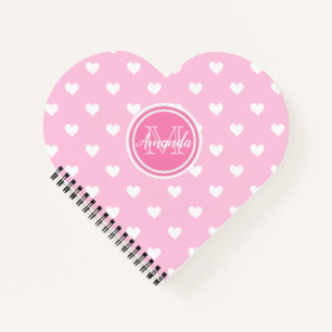 Carnet Bloc-notes en forme de coeur de monogramme : Coeur