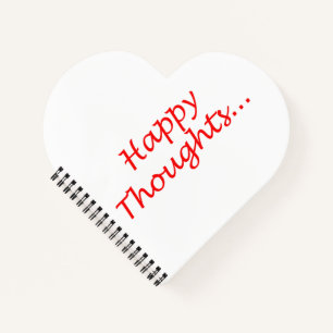 Carnet Bloc-notes en forme de coeur "Happy Thoughts"
