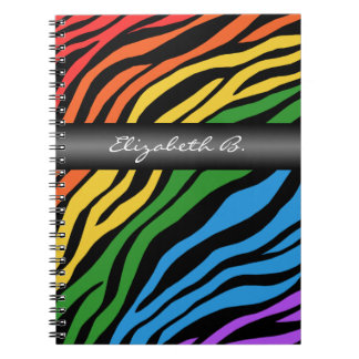 Carnet Bloc-notes personnalisé Zebra Print Rainbow Mix