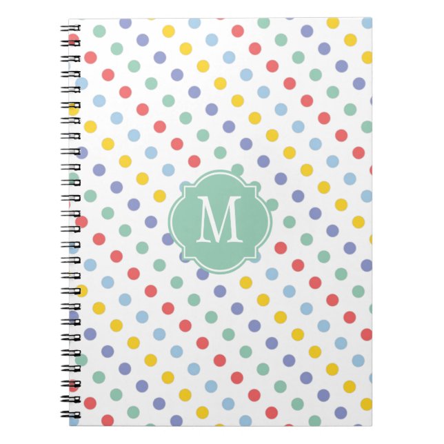 Carnet Bloc-notes pour monogramme arc-en-ciel de printemp (Devant)