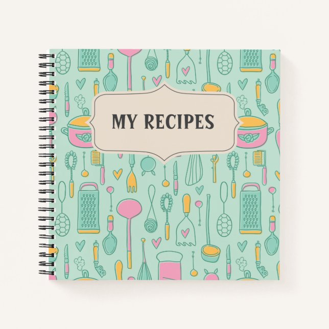 Carnet Bloc-notes Recette vierge à écrire (Devant)