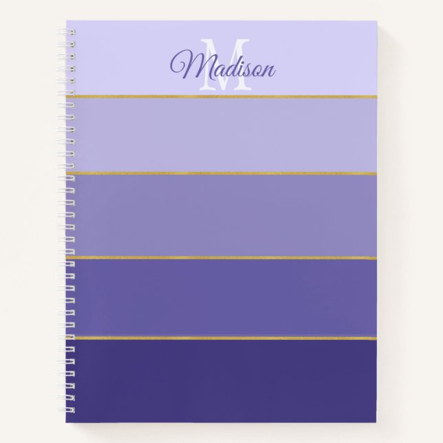 Carnet Blocs couleur violet Ombre personnalisés (Devant)