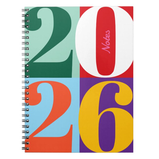 Carnet Blocs d'année gras colorés Titre personnalisé (Devant)