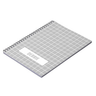 Carnet Blocs de carreaux gris et blanc personnalisés