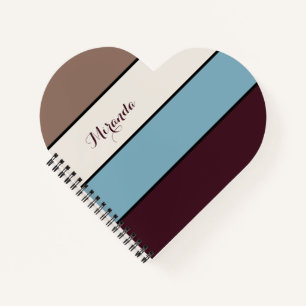 Carnet Blocs modernes Votre nom Coeur en forme de coeur