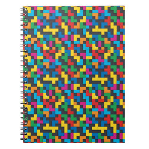Carnet Blocs Rétro Tetris Motif Sans Couture