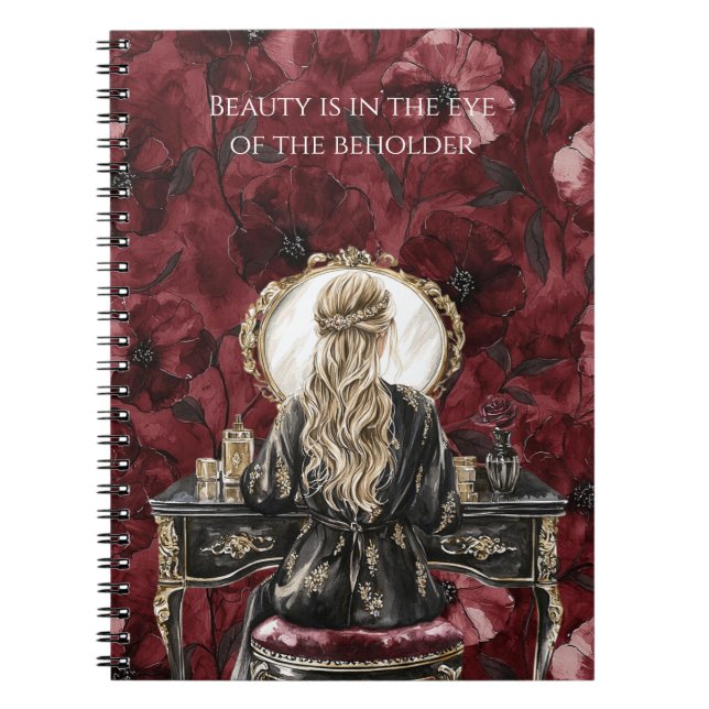 Carnet Blond Boudoir Burgundy Floral (Devant)