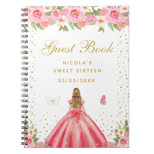 Carnet Blonde aux Cheveux Roses Princesse Sweet Seize Ans
