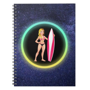 Carnet Blonde Surfer Adolescent Girl Galaxy