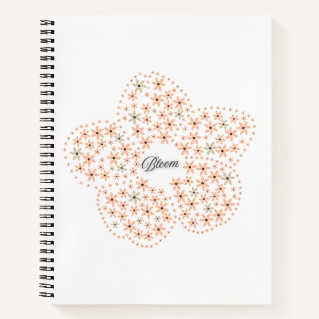 Carnet Bloom Floral Design – Beige and Orange Flower  (Devant)