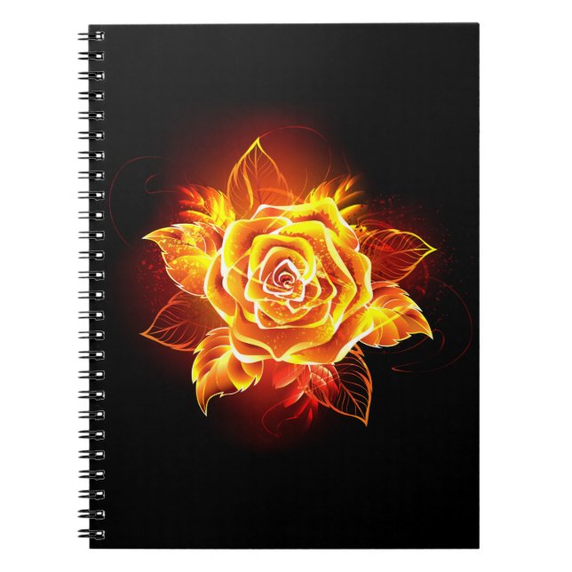 Carnet Blooming Fire Rose (Devant)