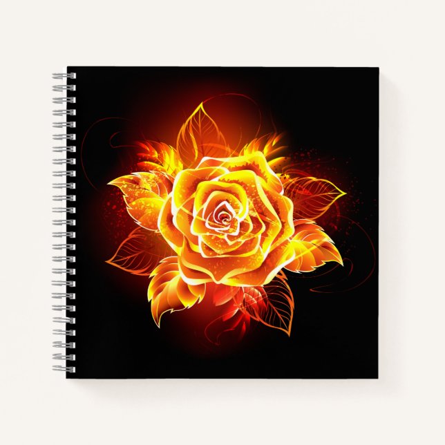 Carnet Blooming Fire Rose (Devant)