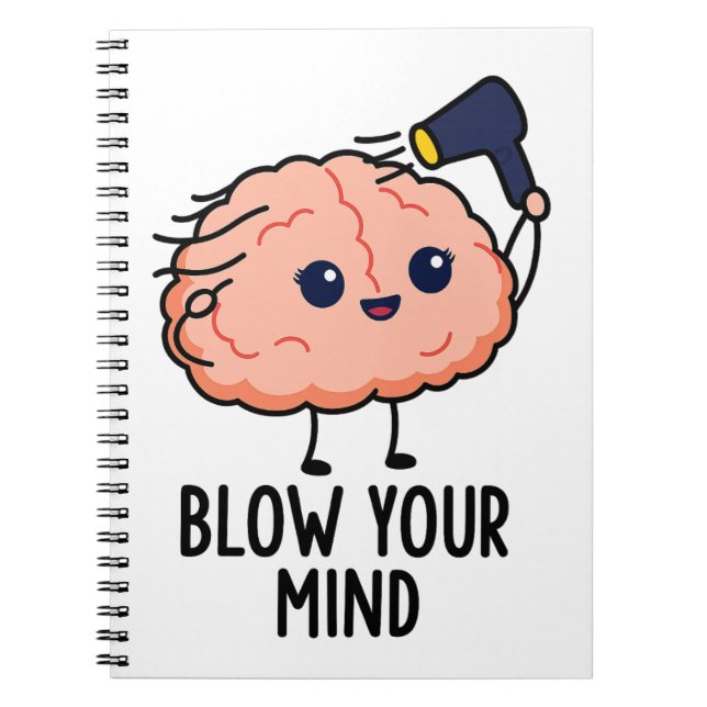 Carnet Blow Your Mind Sticker - Cerveau mignon avec sèche (Devant)