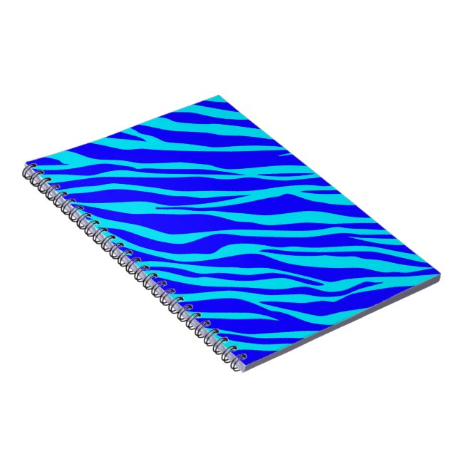 Carnet Blue and Aqua Zebra Striped (Côté Droit)