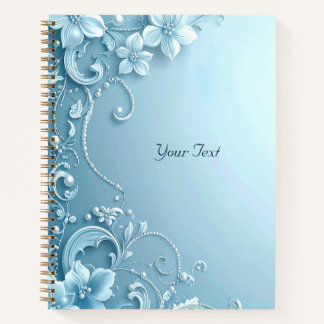 Carnet Blue Decorative Floral Notebook