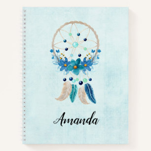 Carnet Blue Dreamcatcher Design Boho élégant