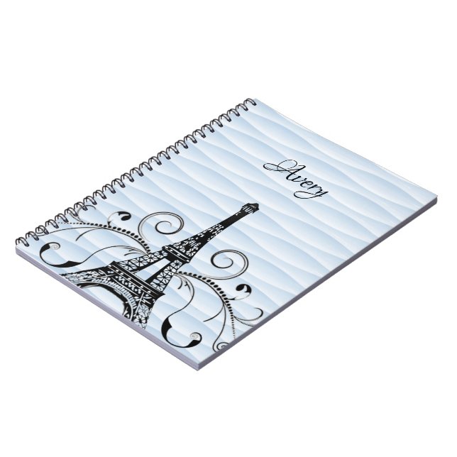 Carnet Blue Eiffel Tower Flourish Notebook (Côté gauche)