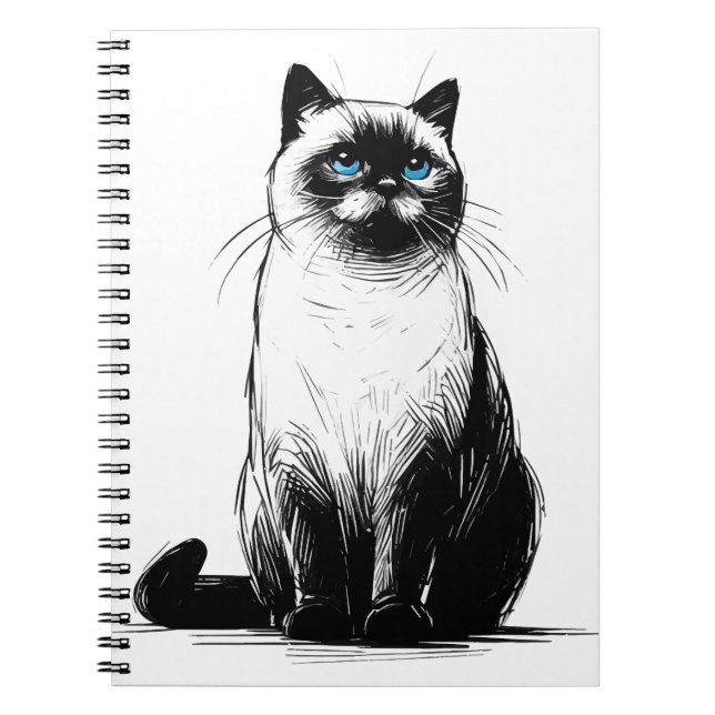 Carnet Blue-Eyed Gaze - Siamese Cat  (Devant)