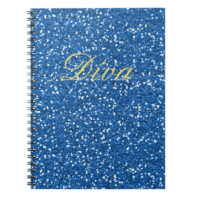 Carnet Blue Faux Parties scintillant Diva (Devant)