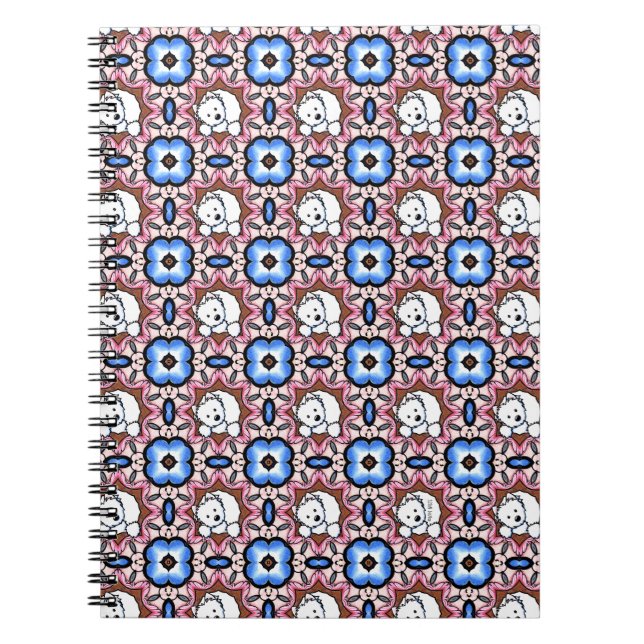 Carnet Blue Floral Westie (Devant)