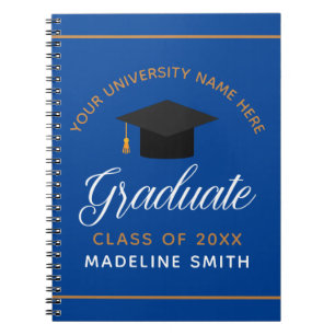 Carnet Blue Gold Graduation Custom Class of 2023 Graduate