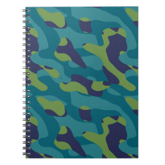 Carnet Blue Green and Teal Camo Abstract