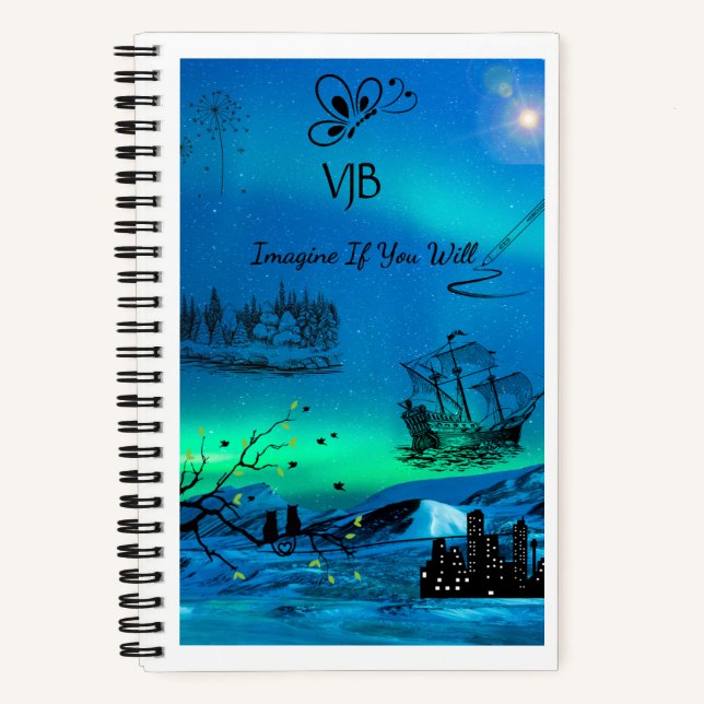 Carnet Blue Green Imagine If (Recto)