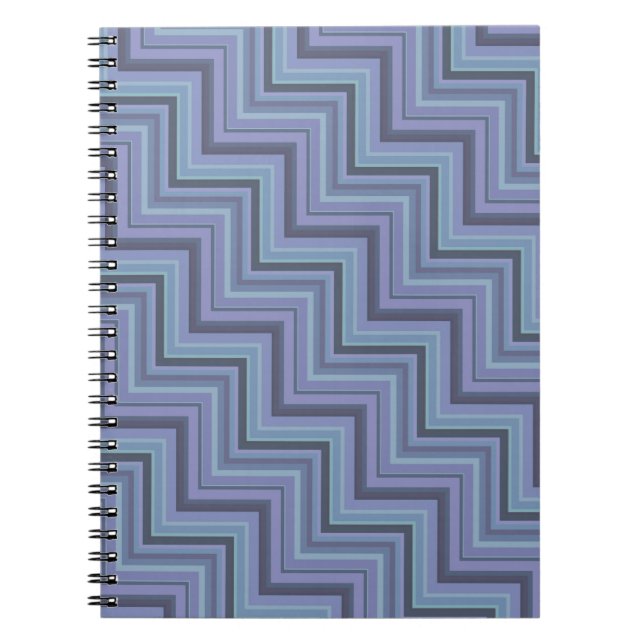 Carnet Blue-grey stripes stairs pattern (Devant)
