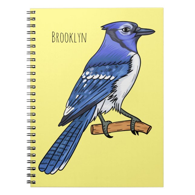 Carnet Blue jay bird cartoon illustration  (Devant)