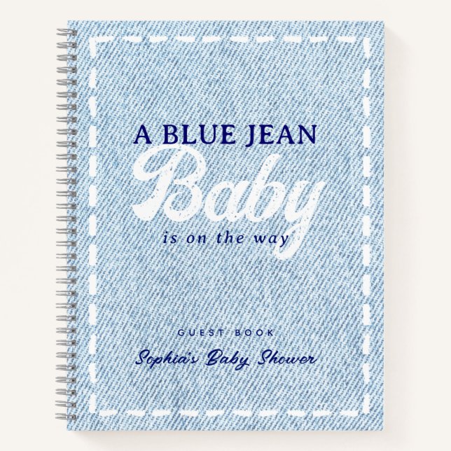 Carnet Blue Jean Baby Boy Baby Shower Guest Book (Devant)