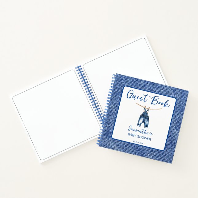 Carnet Blue jean It's a boy baby shower guest book (Intérieur)