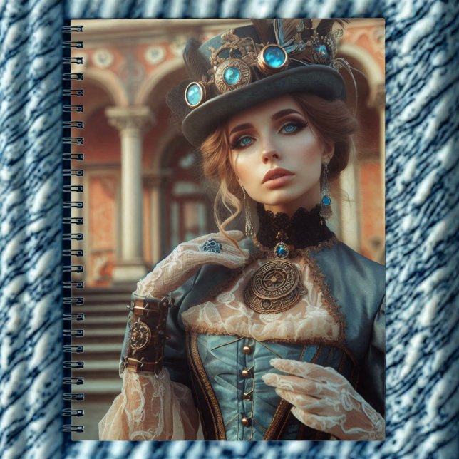 Carnet Blue Lady Steampunk Vintage victorien (Créateur téléchargé)