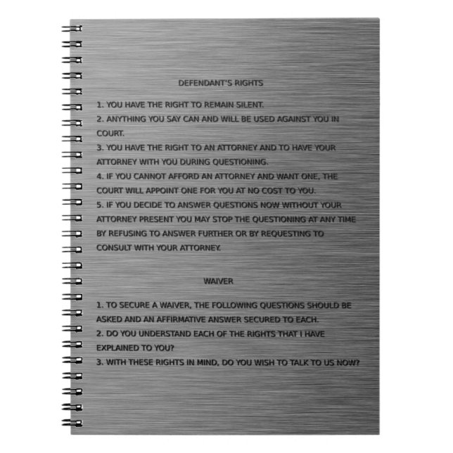 Carnet Blue Line mince et avertissement et levée de (Devant)