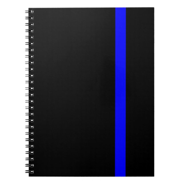 Carnet Blue Line mince symbolique sur le noir (Devant)