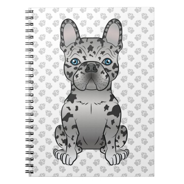 Carnet Blue Merle French Bulldog Frenchie Cute Chien & Pa (Devant)
