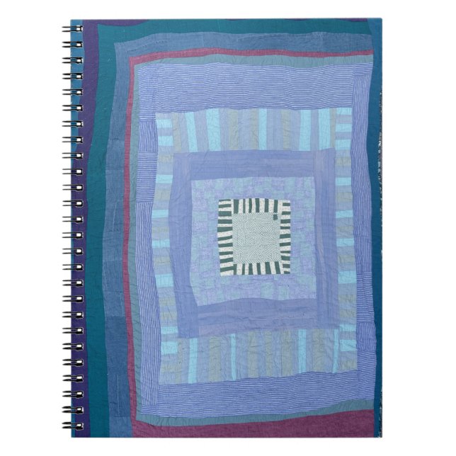 Carnet Blue modern quilt notebook (Devant)