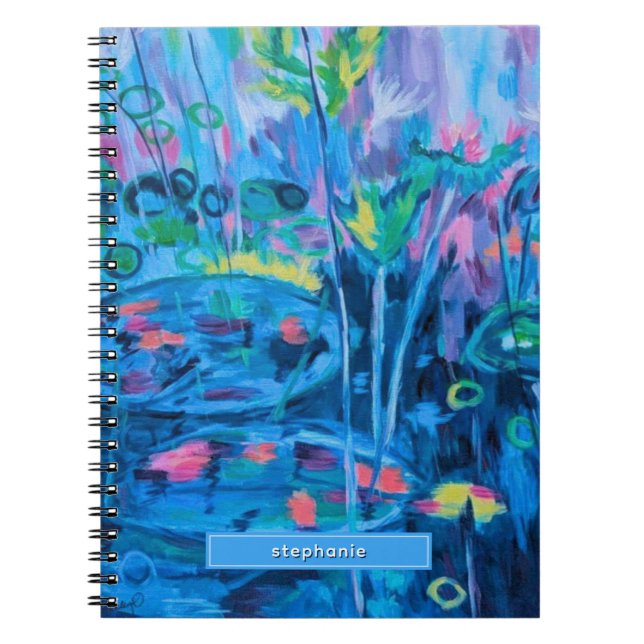 Carnet Blue Nature Floral Abstrait (Devant)