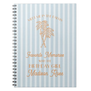 Carnet Blue Palm Springs Souvenirs favoris avec anniversa