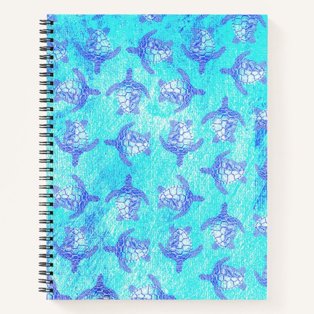 Carnet Blue Sea Turtle Print (Devant)