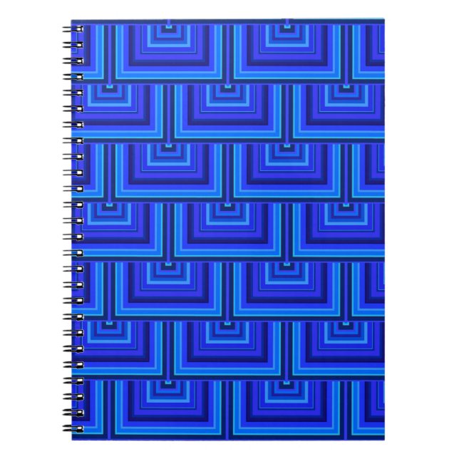 Carnet Blue stripes square scales pattern (Devant)
