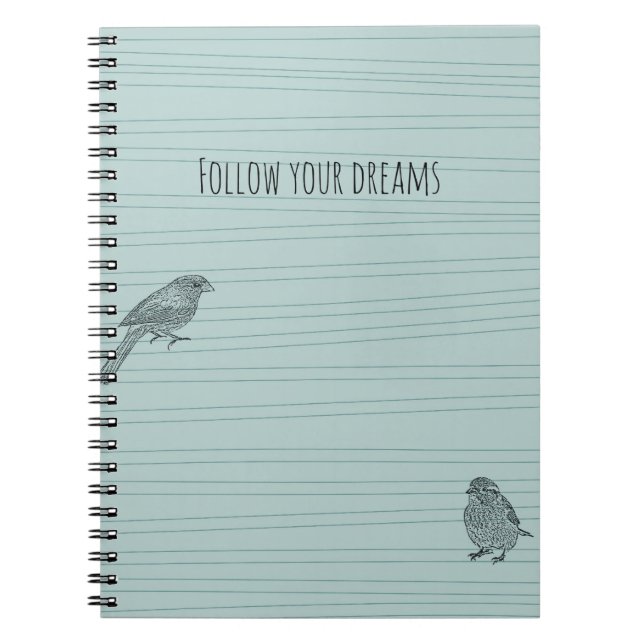 Carnet Blue Two birds following their dreams (Devant)