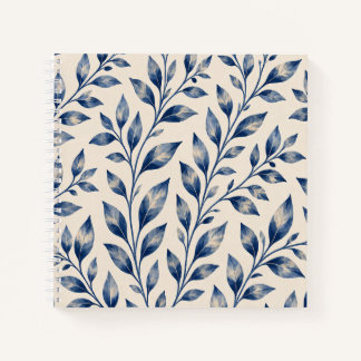 Carnet Blue Watercolor Foliage Notebook