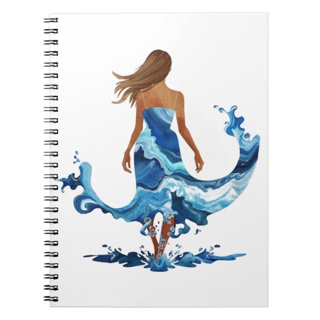 Carnet Blue Waves Ocean Girl (Devant)