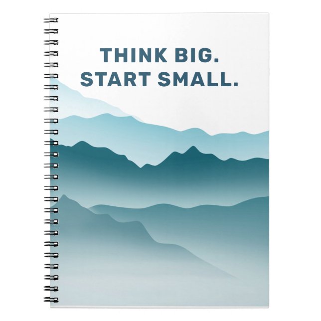 Carnet Blue Wavy Mountain Paysage Citation inspirante (Devant)