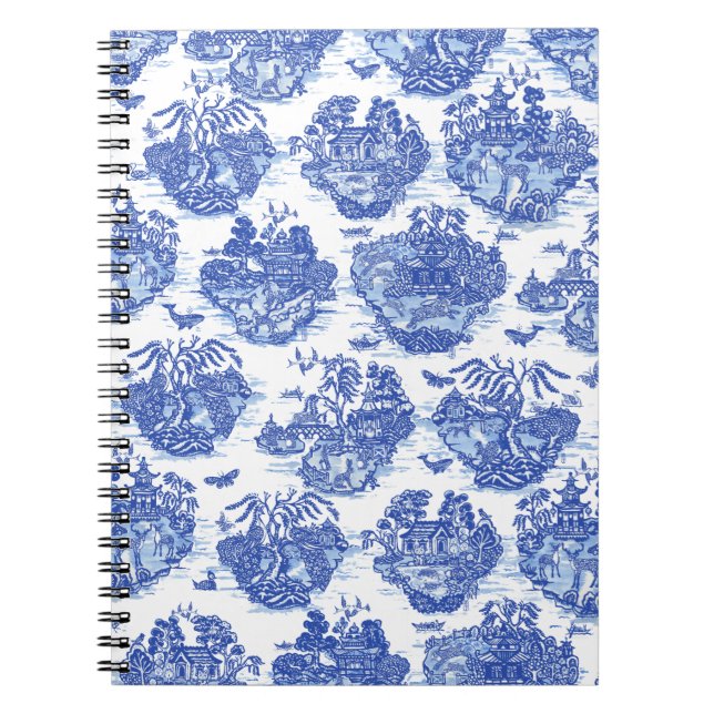 Carnet Blue Willow Animal Rabbit Renard Renard Oiseau Toi (Devant)