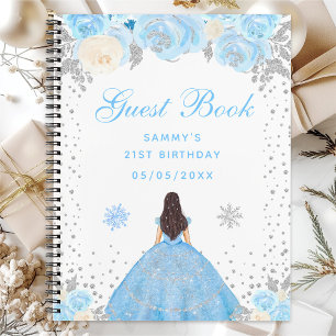 Carnet Blue Winter Dark Skin Princess Anniversaire
