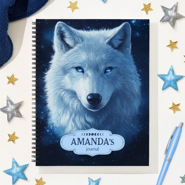 Carnet Blue Wolf Celestial Sky Stars Anxiété sociale (Blue Wolf Celestial Sky Stars Social Anxiety Notebook)
